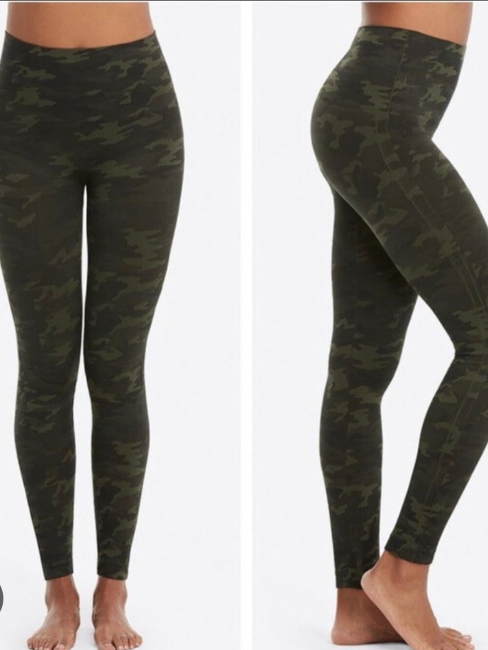 SPANX Look At Me Now Seamless Green Camo Leggings